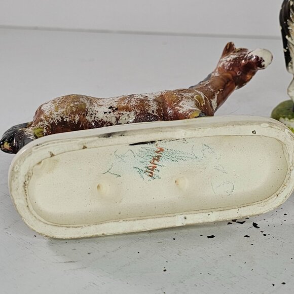 Set Of 3 Vintage Ceramic Horses Figurines Made In Japan AS IS Paint Flaking - Picture 9 of 11